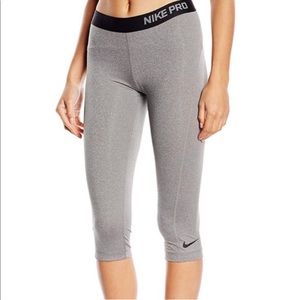 Grey Nike Pro Dri Fit Capri Leggings